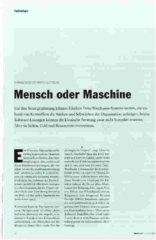 Vorschauseite 1: Mensch oder Maschine