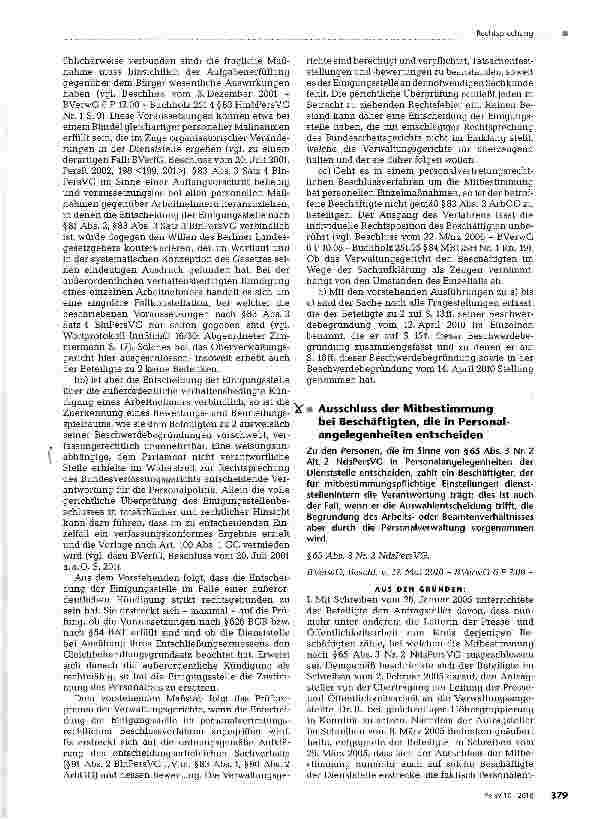 Vorschauseite 3: Letztentscheidungsrecht des Senats von Berlin bei außerordentlicher verhaltensbedingter / Kündigung gerichtliche Überprüfung des Beschlusses der Einigungsstelle