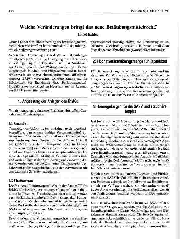 Vorschauseite 1: Welche Veränderungen bringt das neue Betäubungsmittelrecht?