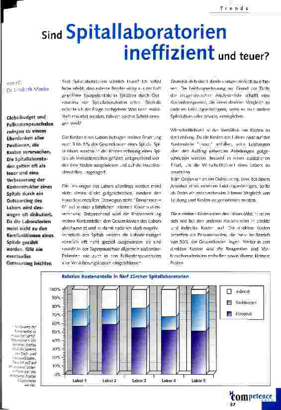 Vorschauseite 1: Sind Spitallaboratorien ineffizient und teuer?