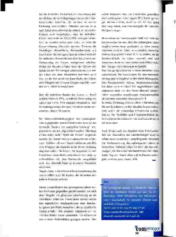 Vorschauseite 2: Sind Spitallaboratorien ineffizient und teuer?