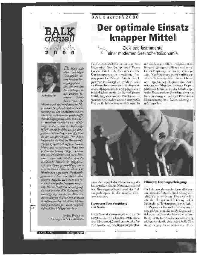 Vorschauseite 1: Der optimale Einsatz knapper Mittel Ziele und Instrumente einer modernen Gesundheitsökonomie
