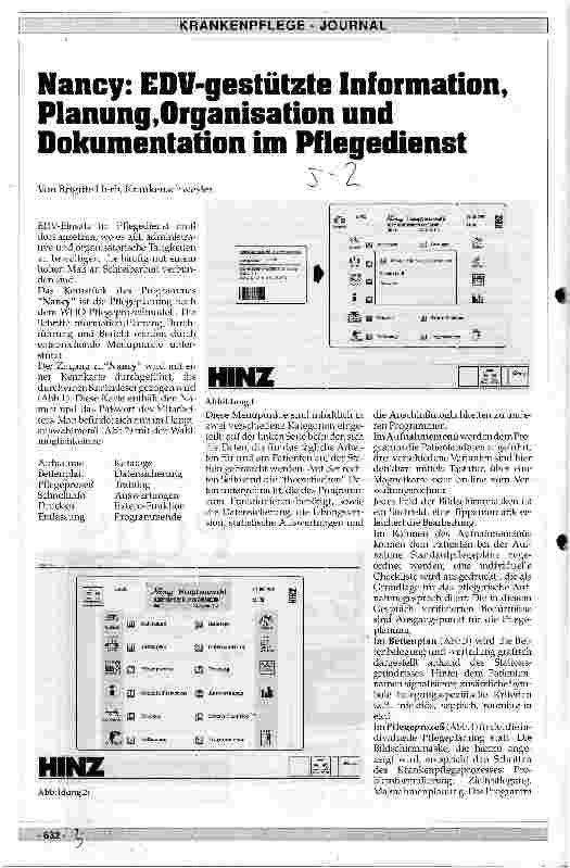 Vorschauseite 1: Nancy: EDV-gestützte Information, Planung, Organisation und Dokumentation im Pflegedienst