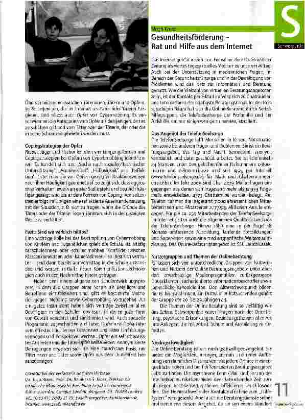 Vorschauseite 1: Cesundheitsförderung - Rat und Hilfe aus dem Internet