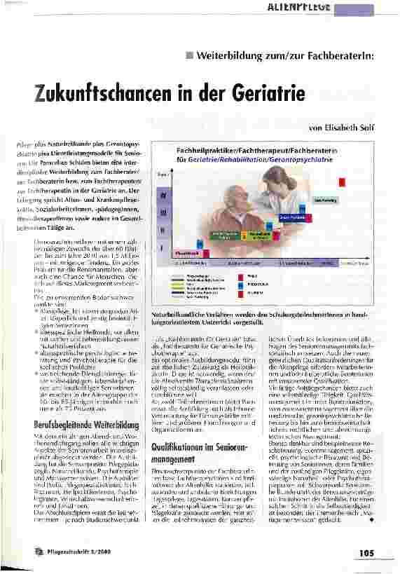 Vorschauseite 1: Zukunftschancen in der Geriatrie Weiterbildung zum/zur FachberaterIn