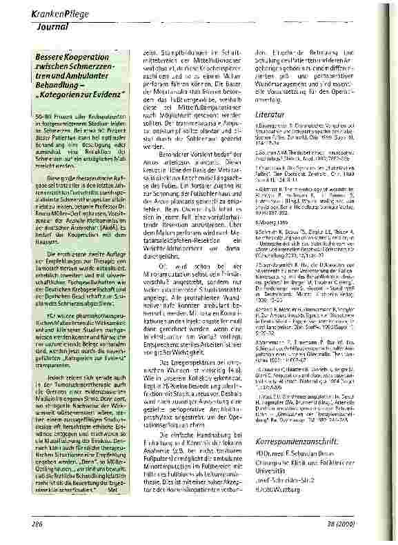 Vorschauseite 5: Minoramputationen am Fuß - ambulantes Operieren mittels Fußblock-Leitungsanästhesie