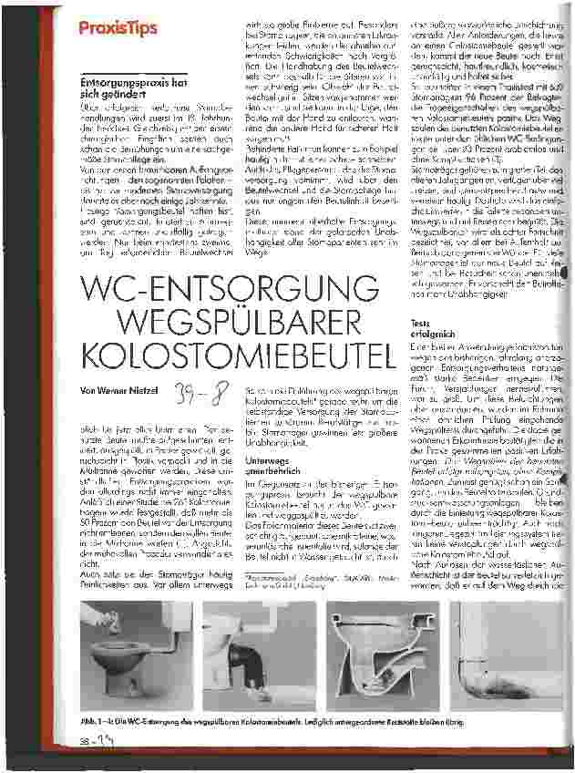 Vorschauseite 1: WC-Entsorgung, Wegspülbarer Kolostomiebeutel