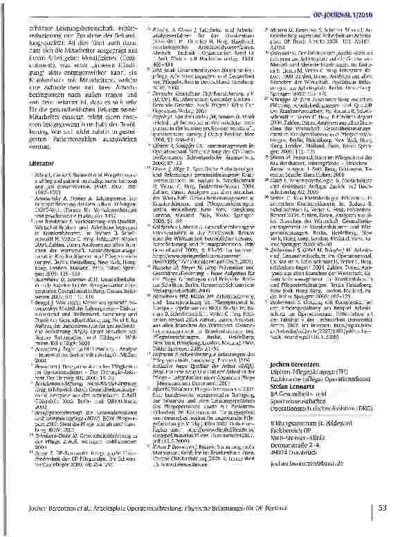 Vorschauseite 6: Arbeitsplatz Operationsabteilung: Physische Belastungen für OP-Personal - Möglichkeiten der Gesundheitsförderung und Prävention