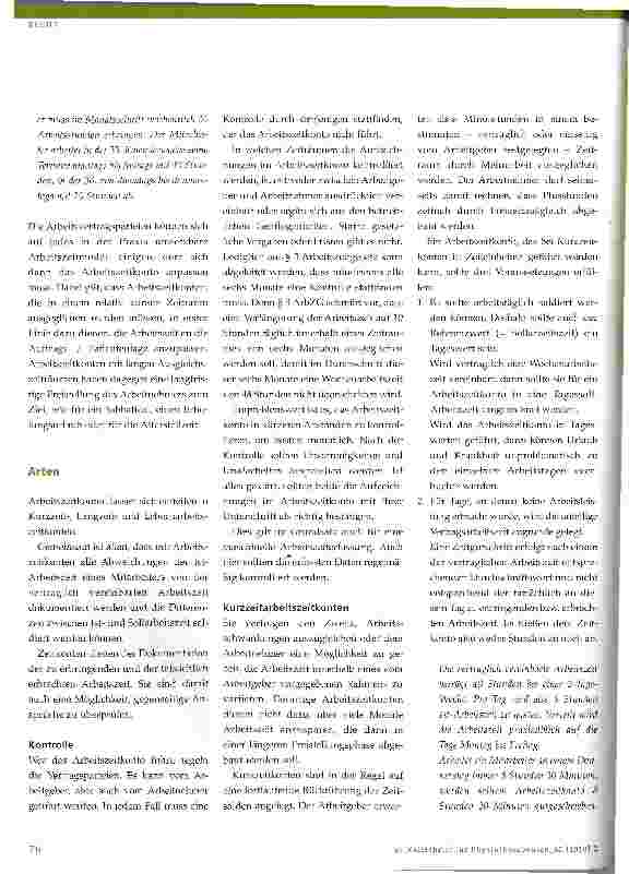 Vorschauseite 2: Arbeitszeitkonten