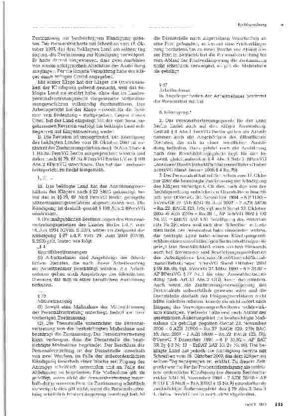 Vorschauseite 2: Personalratsbeteiligung bei Probezeitkündigung