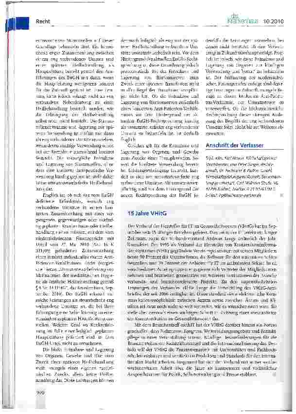 Vorschauseite 2: Eng mit Krankenhausbehandlungen und ärztlichen Heilbehandlungen verbundene Umsätze