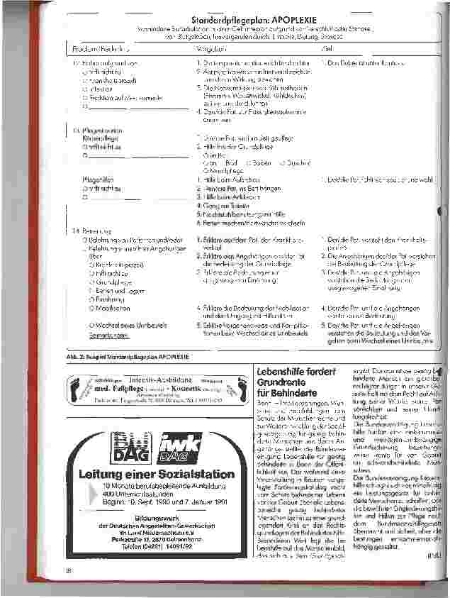 Vorschauseite 6: Pflegeprozeß - 2. Folge: Standardund individuelle Pflegeplanung
