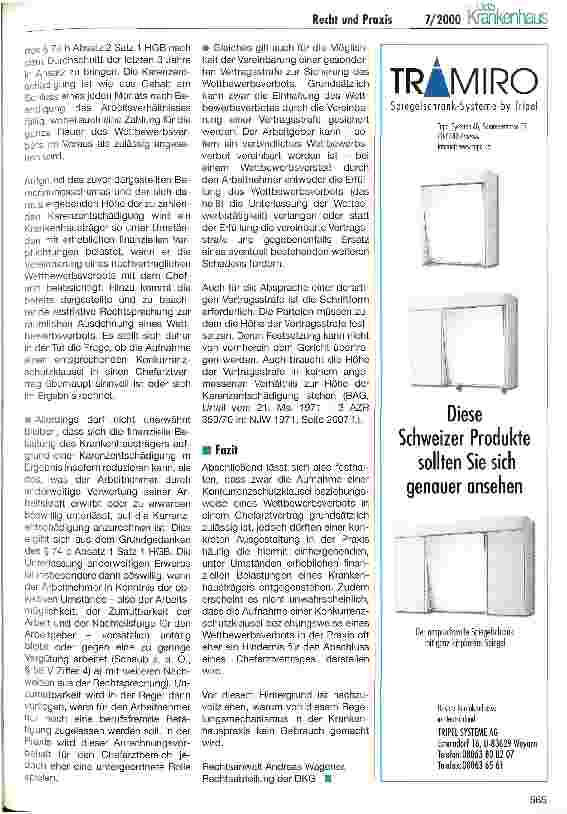 Vorschauseite 3: Konkurrenzschutzklauseln in Chefarztverträgen