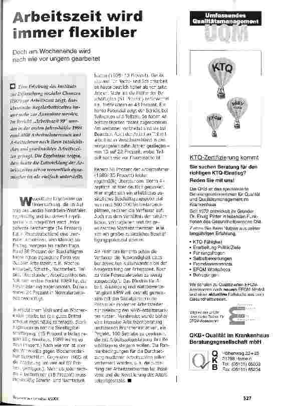 Vorschauseite 1: Arbeitszeit wird immer flexibler