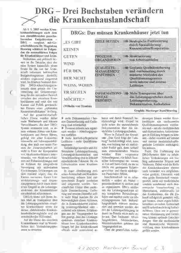 Vorschauseite 1: DRG - Drei Buchstaben verändern die Krankenhauslandschaft Teil 2