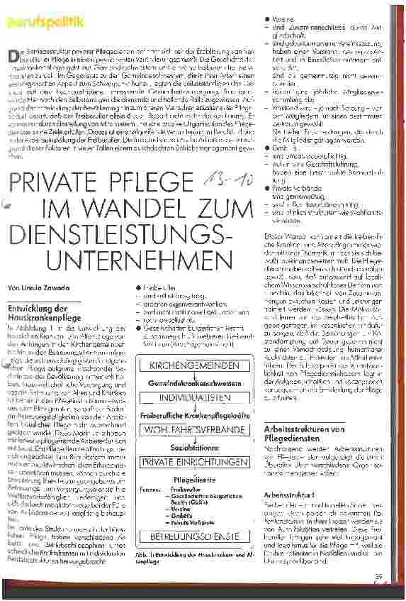 Vorschauseite 1: Private Pflege im Wandel zum Dienstleistungsunternehmen