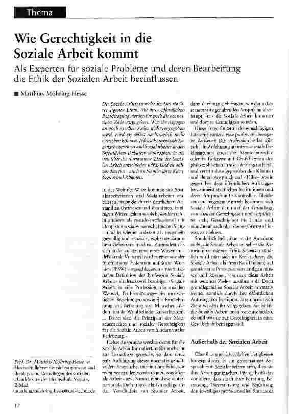 Vorschauseite 1: Wie Gerechtigkeit in die Soziale Arbeit kommt
