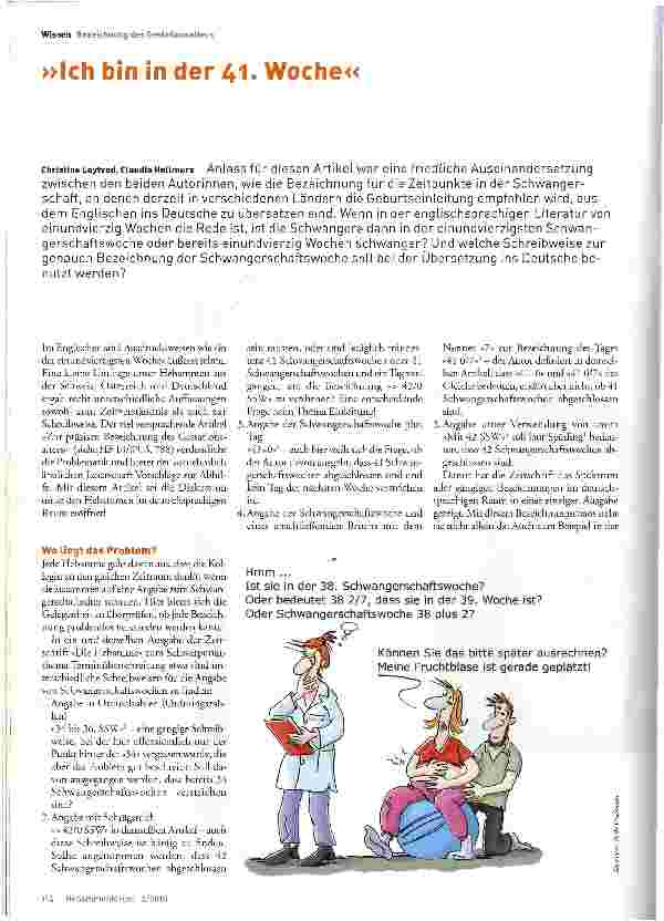 Vorschauseite 1: »ich bin in der 41. Woche«
