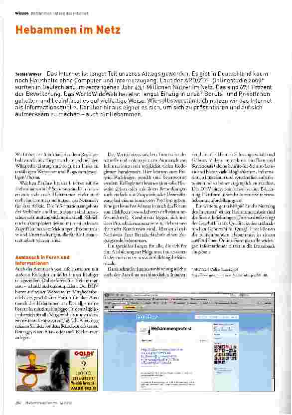 Vorschauseite 1: Hebammen im Netz