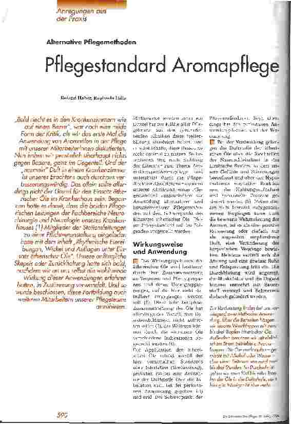 Vorschauseite 1: Pflegestandard Aromapflege Alternative Pflegemethoden