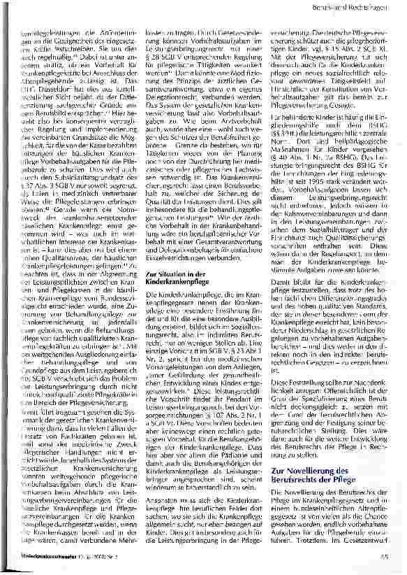 Vorschauseite 5: Gibt es einen Königsweg zur berufsrechtlichen Festigung der Pflege?