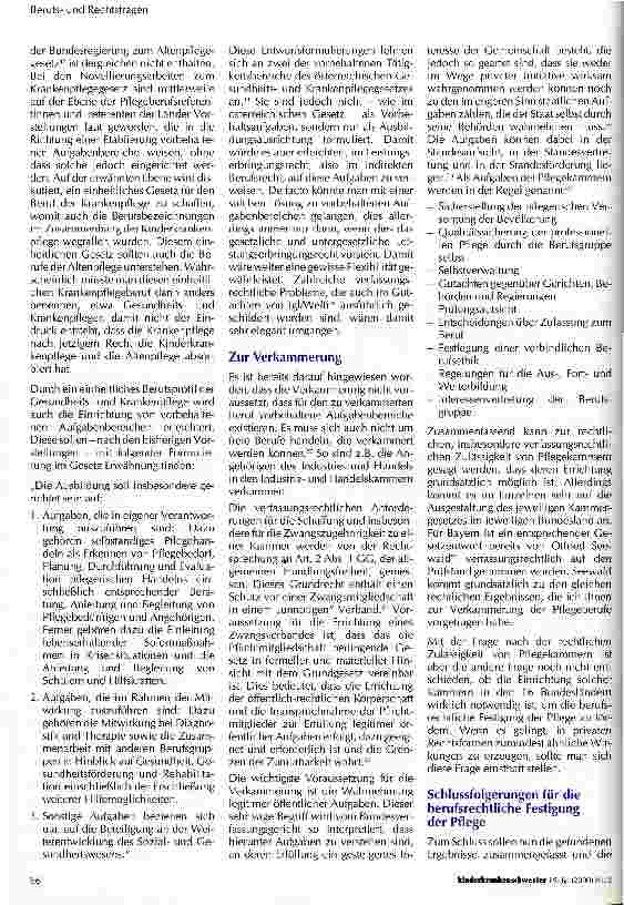 Vorschauseite 6: Gibt es einen Königsweg zur berufsrechtlichen Festigung der Pflege?