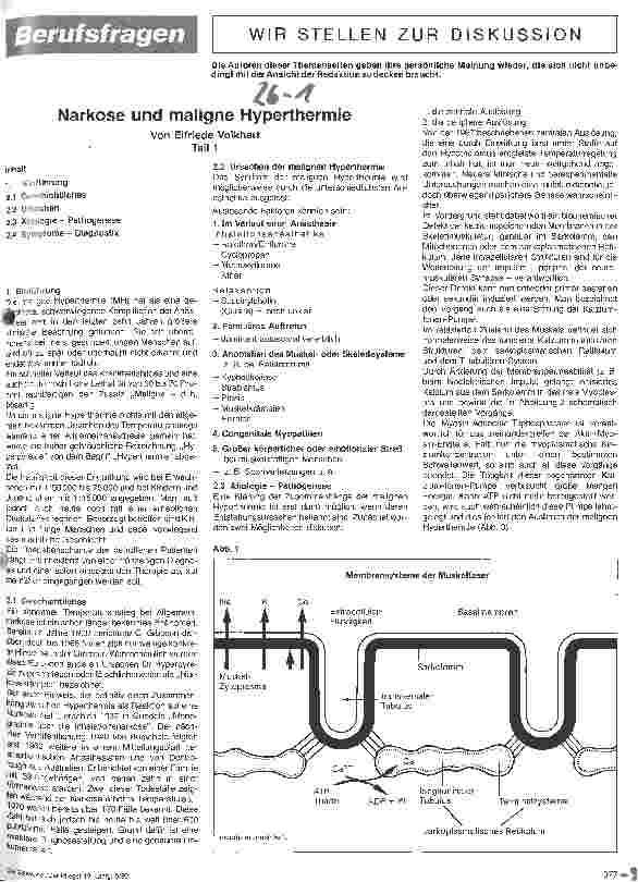Vorschauseite 1: Narkose und maligne Hyperthermie