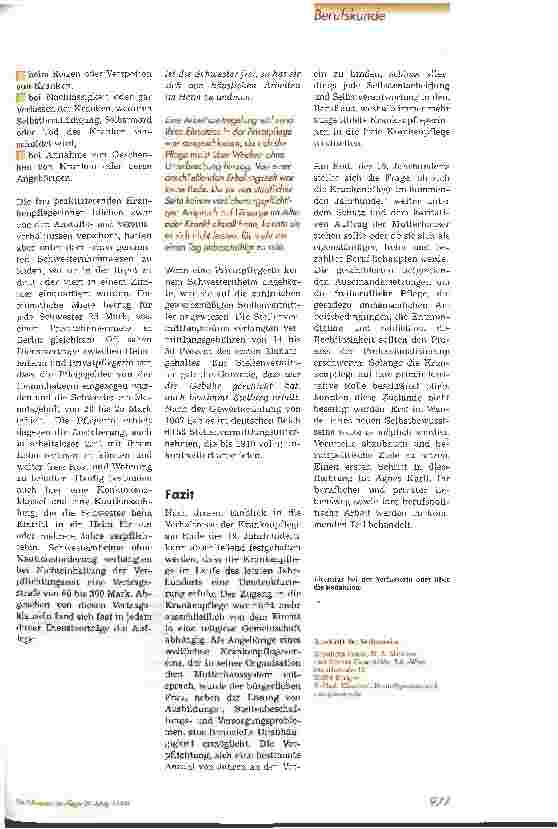 Vorschauseite 5: Die Berufsorganisation der Krankenpflegerinnen Deutschlands (1903 bis 1918) - 3. Teil: Die rechtliche, wirtschaftliche und soziale Lage der Krankenpflege -