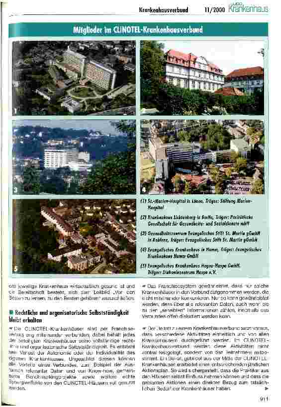 Vorschauseite 2: Der CLINOTEL-Krankenhausverbund - eine überzeugende Zukunftsstrategie