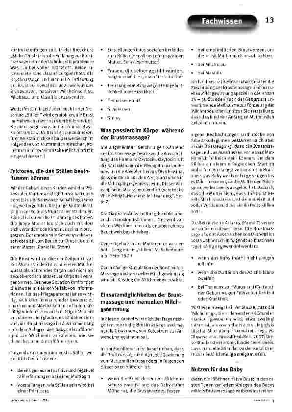 Vorschauseite 2: Der Einfluss der Brustmassage und der manuellen Milchgewinnung im Wochenbett auf das Stillerleben der Wöchnerinnen