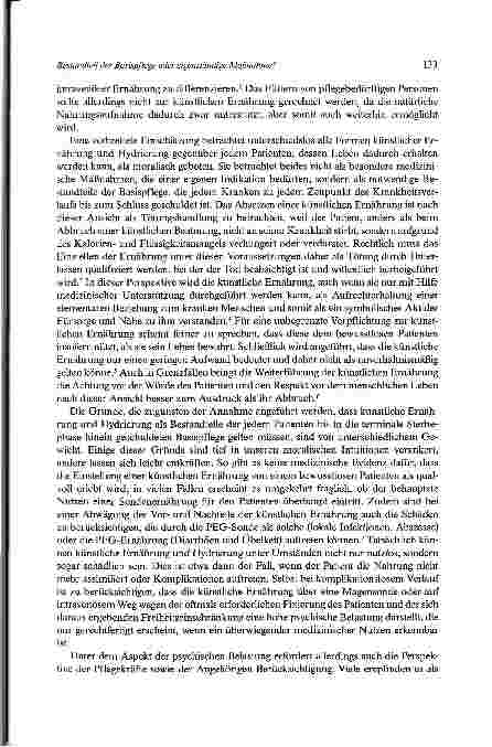 Vorschauseite 3: Bestandteil der Basispflege oder eigenständige Maßnahme? Moraltheologische Überlegungenzur künstlichen Ernährung und Hydrierung