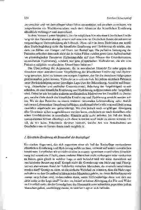 Vorschauseite 4: Bestandteil der Basispflege oder eigenständige Maßnahme? Moraltheologische Überlegungenzur künstlichen Ernährung und Hydrierung