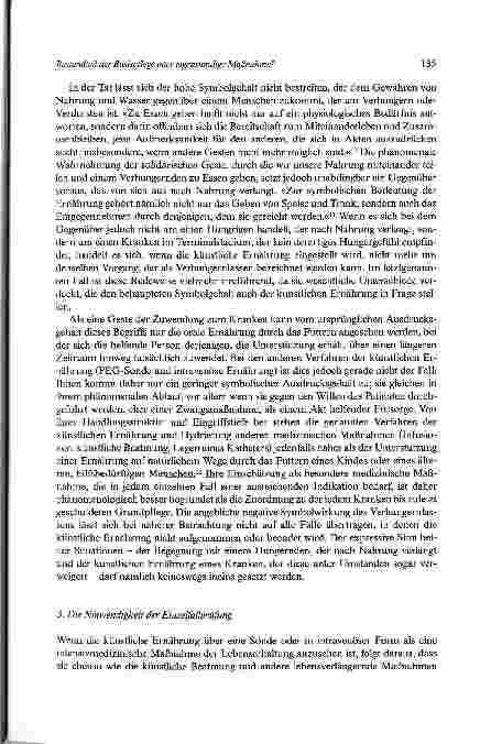 Vorschauseite 5: Bestandteil der Basispflege oder eigenständige Maßnahme? Moraltheologische Überlegungenzur künstlichen Ernährung und Hydrierung