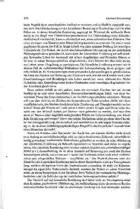 Vorschauseite 6: Bestandteil der Basispflege oder eigenständige Maßnahme? Moraltheologische Überlegungenzur künstlichen Ernährung und Hydrierung