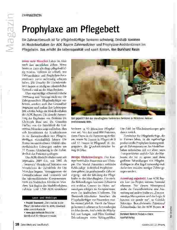 Vorschauseite 1: Prophylaxe am Pflegebett