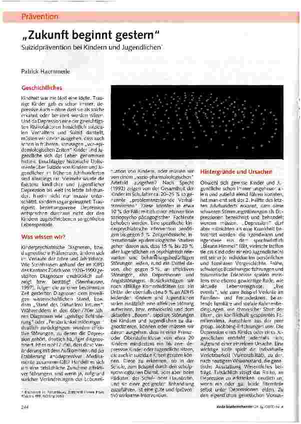 Vorschauseite 1: „Zukunft beginnt gestern