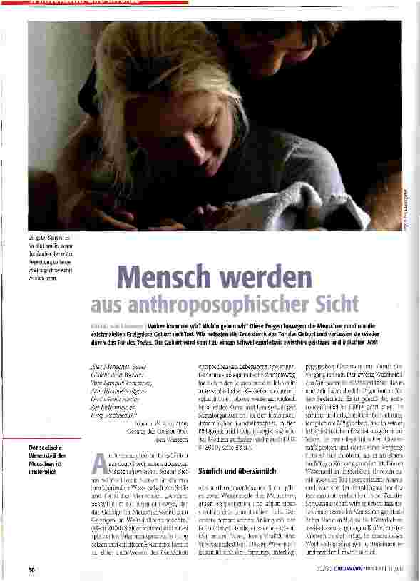 Vorschauseite 1: Mensch werden aus anthroposophischer Sicht