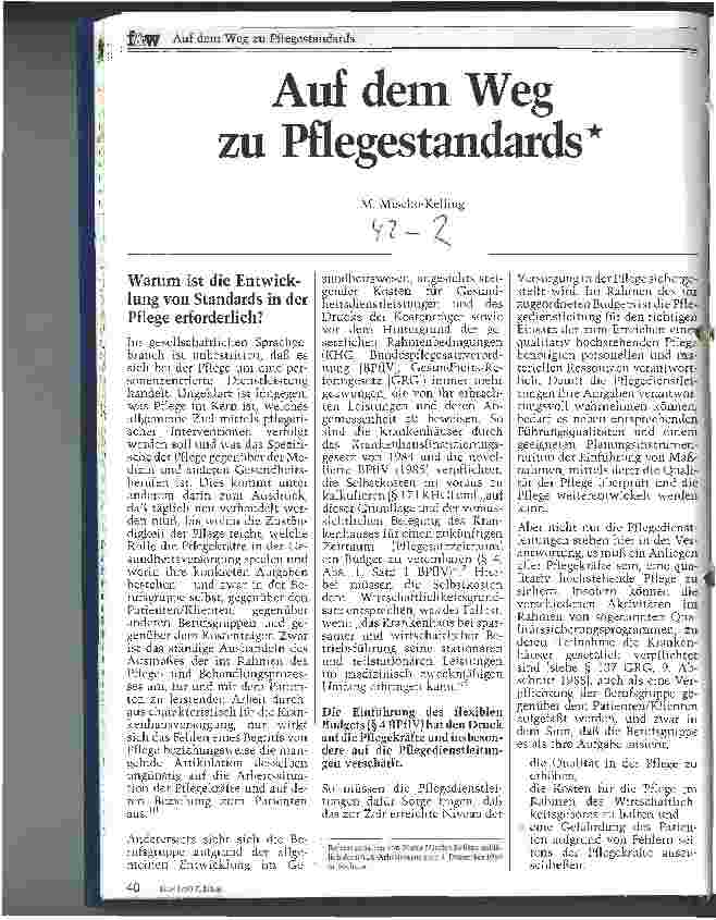 Vorschauseite 1: Auf dem Weg zu Pflegestandards