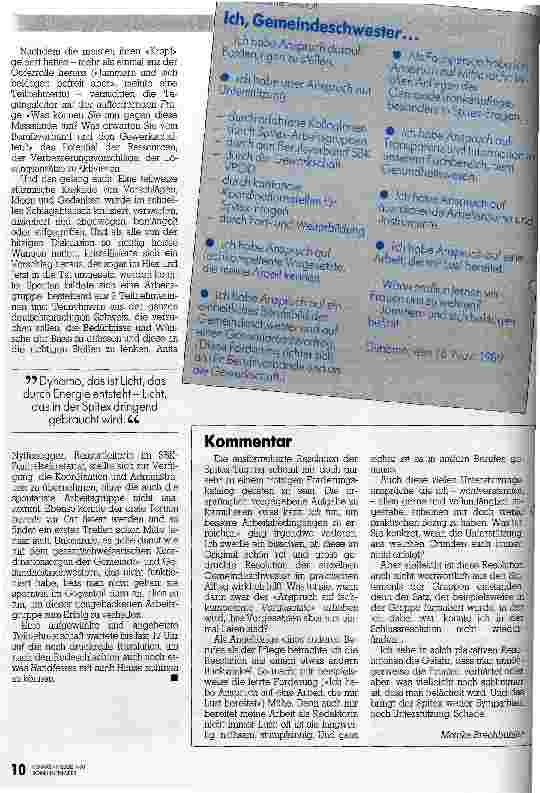Vorschauseite 3: Fortbildungstagung der Gemeindeschwestern und -pfleger Chroph-Läärete