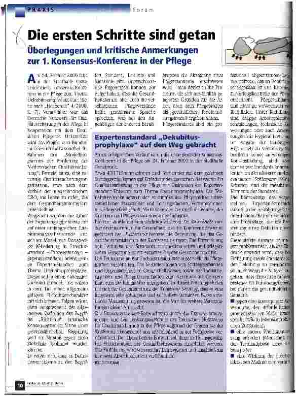 Vorschauseite 1: Die ersten Schritte sind getan