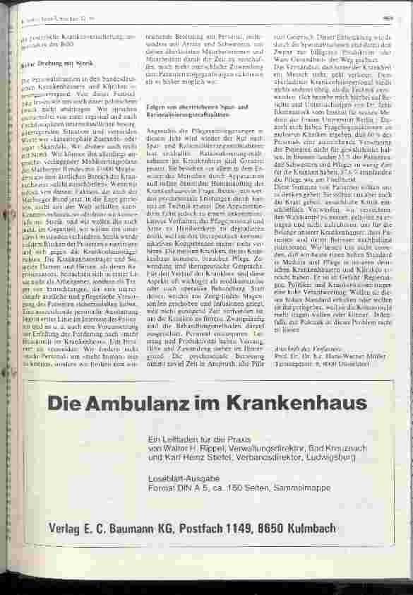 Vorschauseite 4: Die derzeitige Situation der Krankenhäuser
