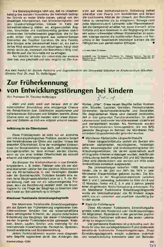 Vorschauseite 1: Zur Früherkennung von Entwicklungsstörungen bei Kindern