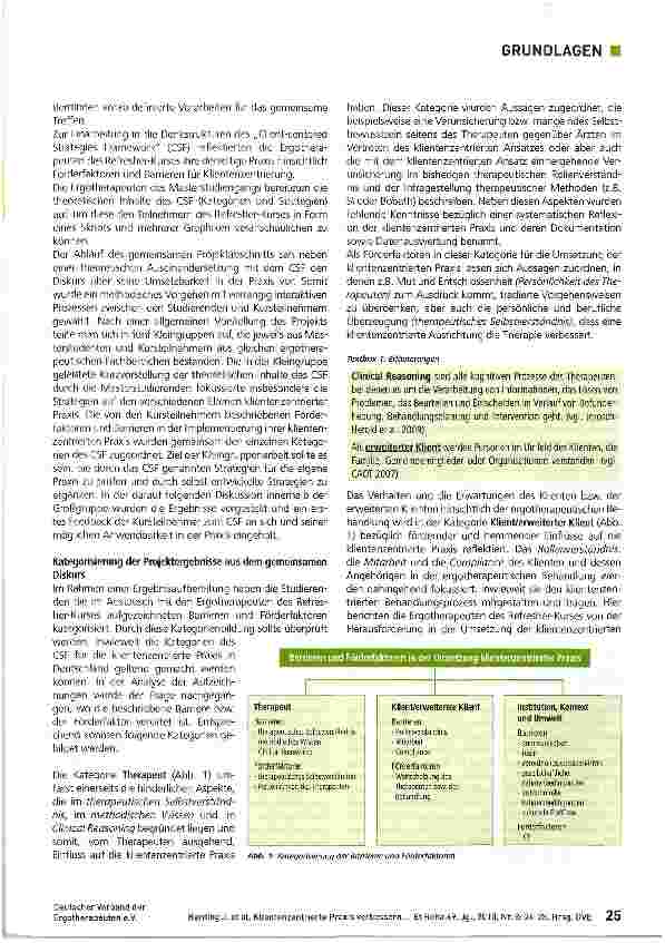 Vorschauseite 2: Klientenzentrierte Praxis verbessern -mit Hilfe des „Client-centered Strategies Framework (CSF) - Teil 2