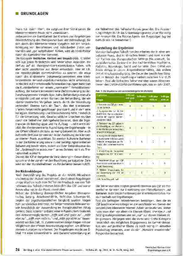 Vorschauseite 3: Klientenzentrierte Praxis verbessern -mit Hilfe des „Client-centered Strategies Framework (CSF) - Teil 2