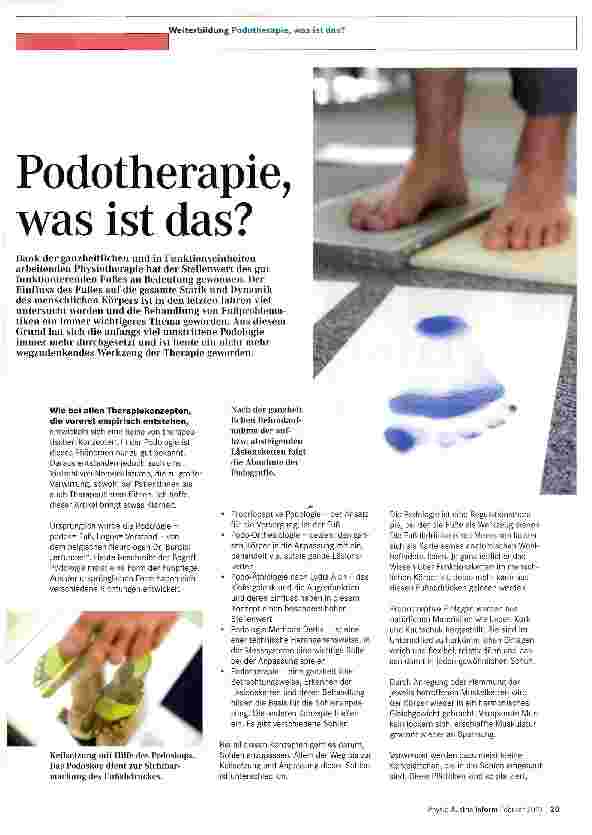 Vorschauseite 1: Podotherapie, was ist das?