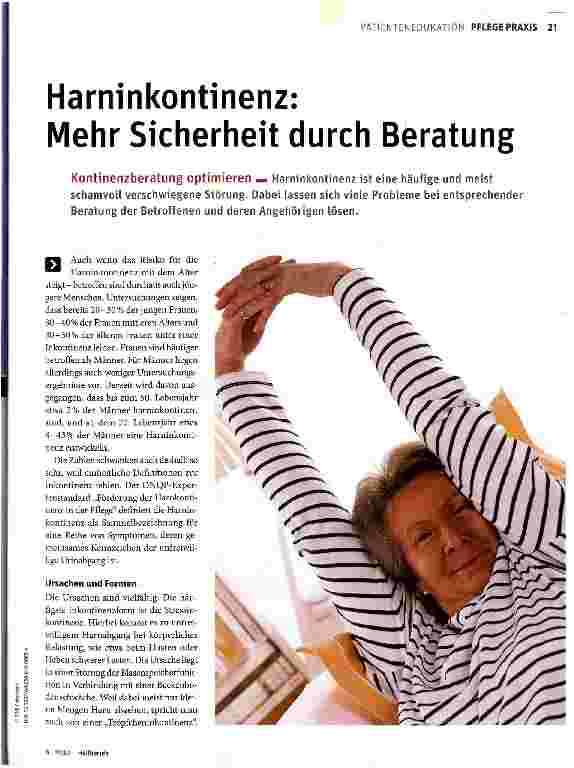 Vorschauseite 1: Harninkontinenz: Mehr Sicherheit durch Beratung