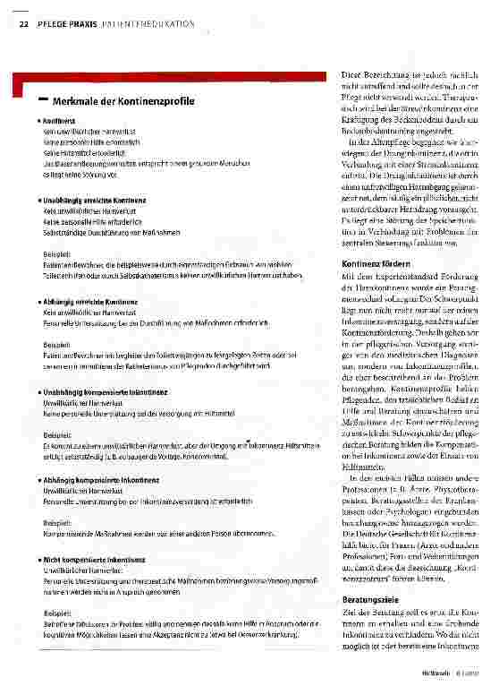 Vorschauseite 2: Harninkontinenz: Mehr Sicherheit durch Beratung