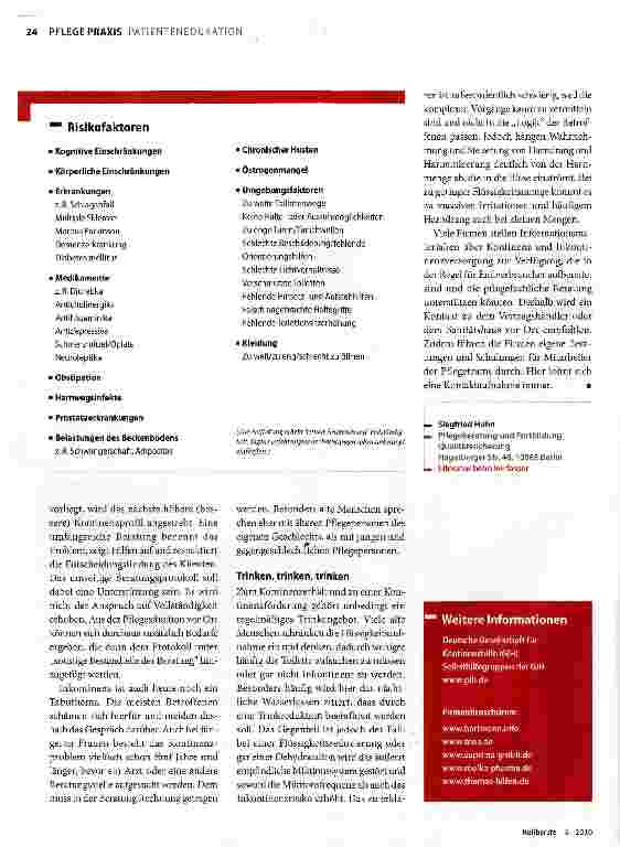 Vorschauseite 3: Harninkontinenz: Mehr Sicherheit durch Beratung