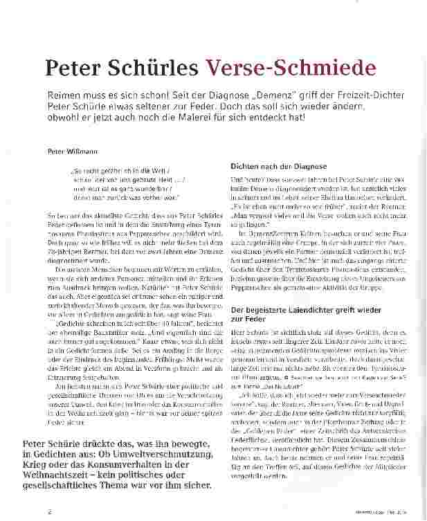 Vorschauseite 1: Peter Schürles Verse-Schmiede