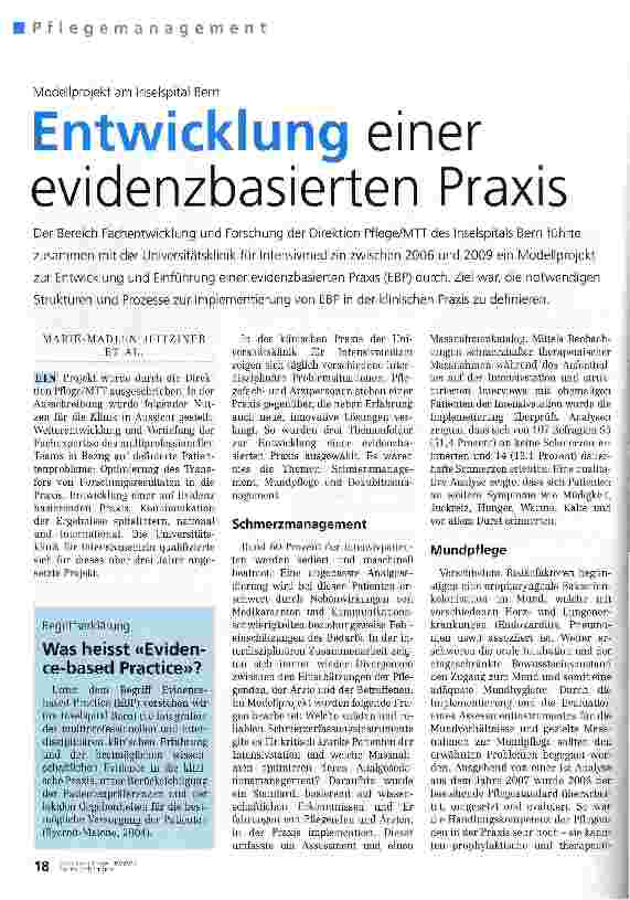 Vorschauseite 1: Entwicklung einer evidenzbasierten Praxis